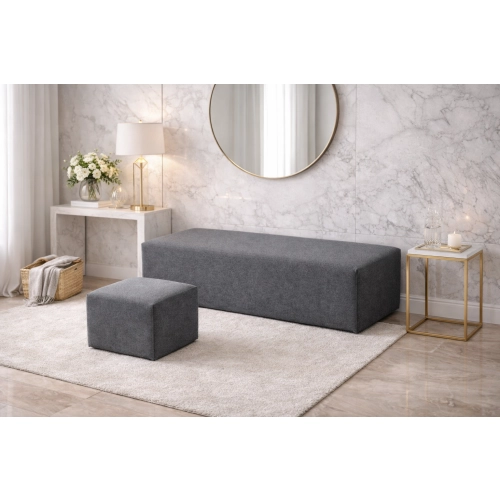 Zestaw puf tapicerowanych do salonu – pufa prostokątna i kwadratowa – design premium PU-3